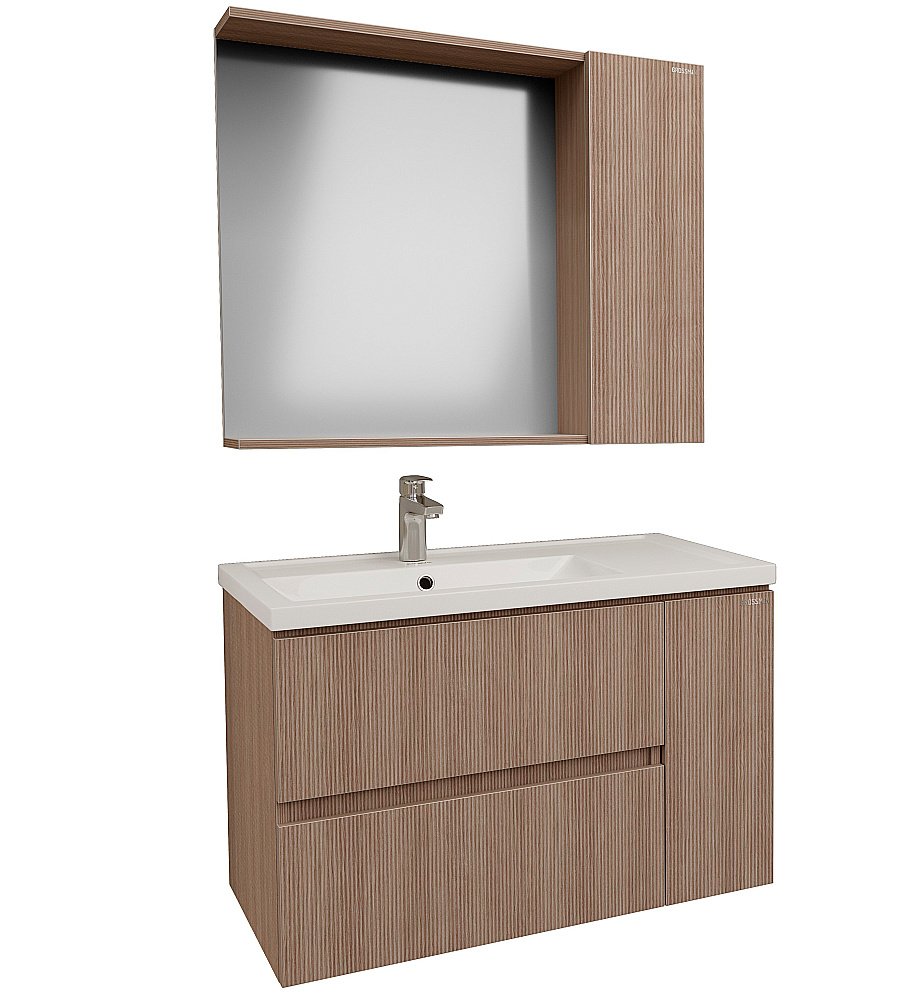 Тумба с раковиной Grossman Юнит 80 кадена вуд для ванной в интернет-магазине Sanbest