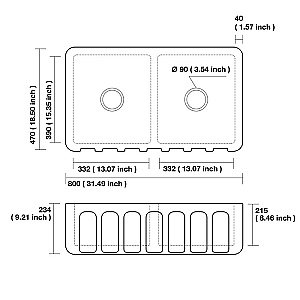 Кухонная мойка Kerasan Hannah Surrey 545001 купить в интернет-магазине сантехники Sanbest