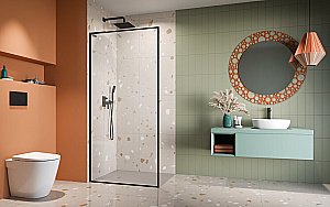Душевое ограждение Radaway Modo F SL Black II 50 стекло прозрачное/профиль черный матовый купить в интернет-магазине Sanbest
