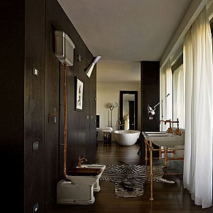 Унитаз напольный Kerasan Waldorf 4116 с высоким бачком 4180 Белый/бронза купить в интернет-магазине Sanbest