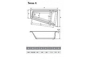 Ванна акриловая Vayer Tessa 160х100 белая купить в интернет-магазине Sanbest