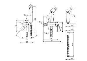 Гигиенический душ Cersanit Brasko 64102 хром купить в интернет-магазине сантехники Sanbest