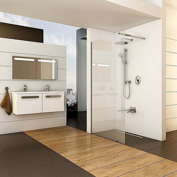 Душевое ограждение Ravak WALK-IN WALL ST 130/W SET-1000 Wall стекло прозрачное/профиль хром купить в интернет-магазине Sanbest