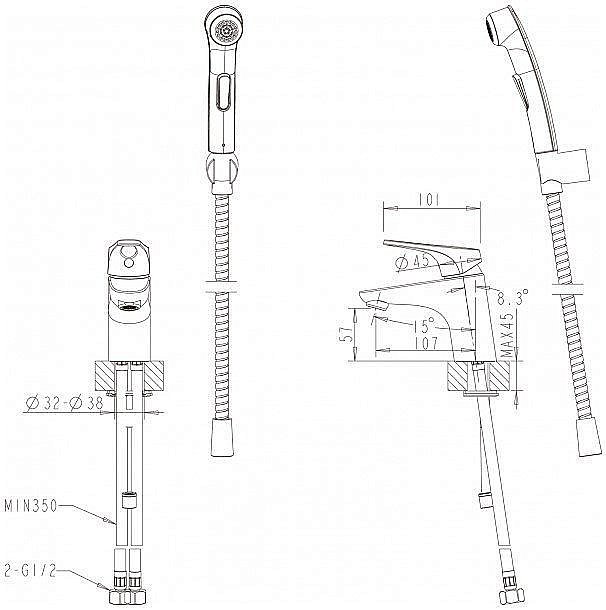 Смеситель для раковины Bravat DROP-D F148162C-1 купить в интернет-магазине сантехники Sanbest