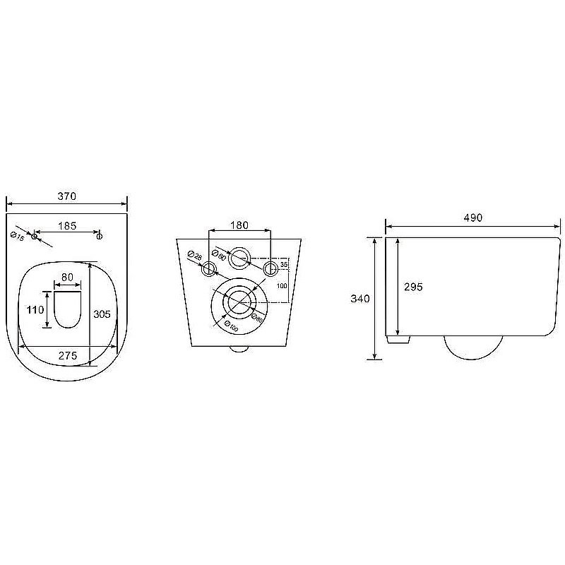 Унитаз подвесной Aquatek Мия AQ2004-MB черный, с крышкой микролифт, безободковый купить в интернет-магазине Sanbest