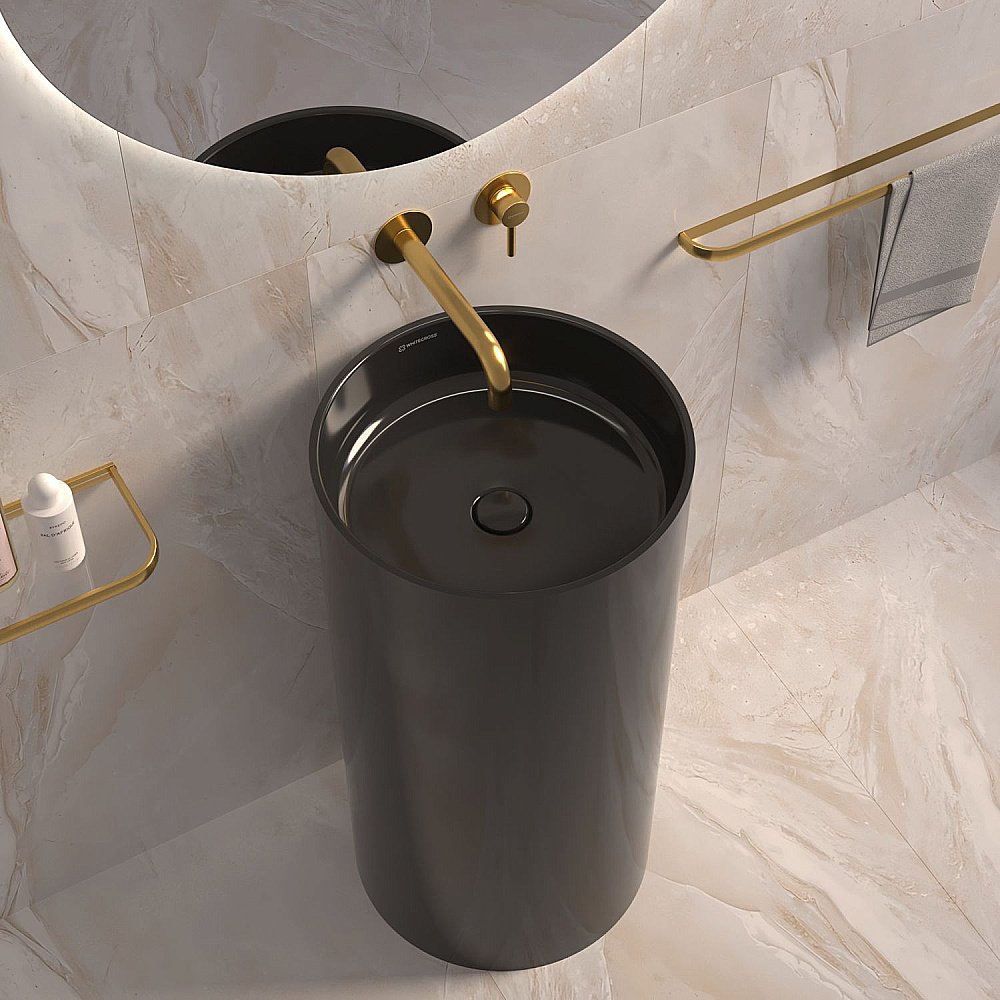 Раковина напольная WhiteCross Altar 43 0737.043043.101 черная купить в интернет-магазине Sanbest