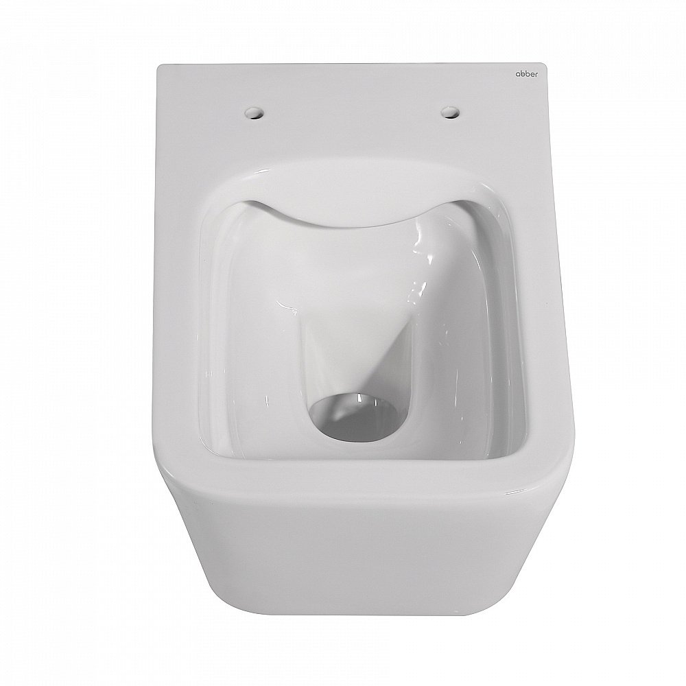 Унитаз подвесной ABBER Rechteck AC1201 с крышкой микролифт, безободковый, купить в интернет-магазине Sanbest