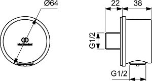 Подключение для шланга Ideal Standard IDEALRAIN BC808XG купить в интернет-магазине сантехники Sanbest