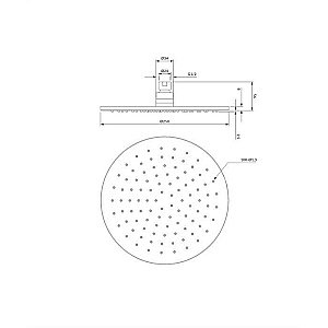 Верхний душ OMNIRES SLIMLINE WG125AT купить в интернет-магазине сантехники Sanbest