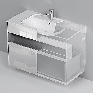 Тумба с раковиной AM.PM Func 100 белая для ванной в интернет-магазине Sanbest