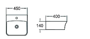Раковина накладная SantiLine 45 SL-2006 белая купить в интернет-магазине Sanbest