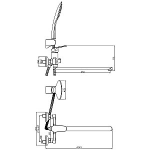 Смеситель для ванны Rossinka RS45-32 купить в интернет-магазине сантехники Sanbest