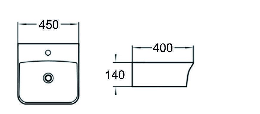 Раковина накладная SantiLine 45 SL-2006 белая купить в интернет-магазине Sanbest