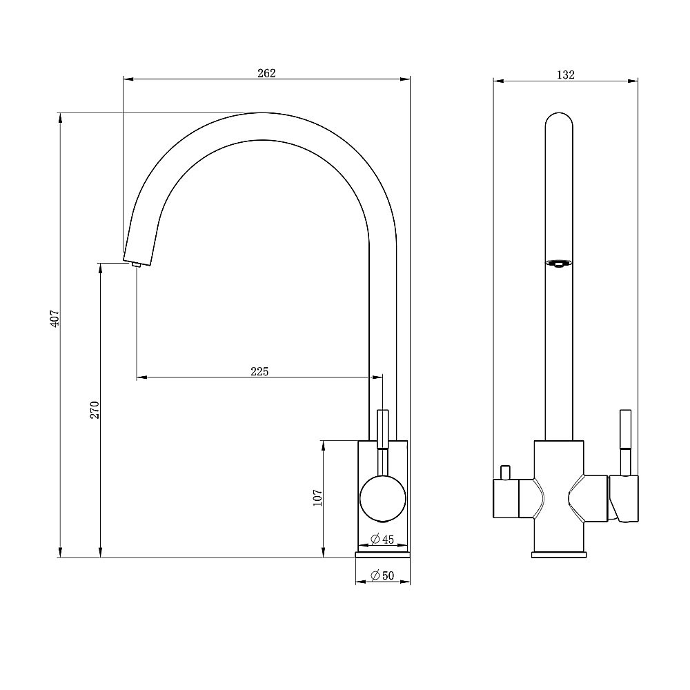 Смеситель для кухни Oliveeka KS OL-458022-MB черный матовый купить в интернет-магазине сантехники Sanbest