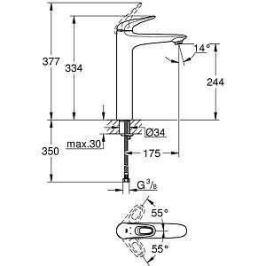 Смеситель для раковины Grohe Eurostyle New 23570003 хром купить в интернет-магазине сантехники Sanbest