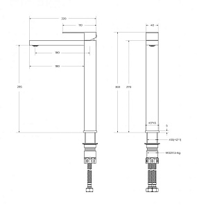 Смеситель для раковины Cezares SLIDER-LC-01-W0 хром купить в интернет-магазине сантехники Sanbest