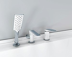 Смеситель для ванны Радомир Эдельвейс 1-27-0-0-0-626 белый/хром купить в интернет-магазине сантехники Sanbest