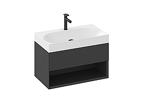 Тумба с раковиной Ravak LITE SD 80 X000001862/XJX01280005 черная матовая для ванной в интернет-магазине Sanbest