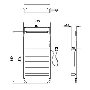 Полотенцесушитель электрический WONZON & WOGHAND DÜSSELDORF, Темный графит (WW-A203-GM) купить в интернет-магазине сантехники Sanbest