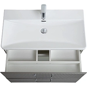 Тумба с раковиной BelBagno 80 DUE-800-2C-SO-SAT-P+BB-8076-3-80 сатин для ванной в интернет-магазине Sanbest
