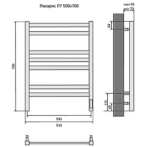 Полотенцесушитель Aquatek Поларис П7 50х70 AQ EL KO0770CH хром купить в интернет-магазине сантехники Sanbest