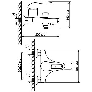 Смеситель для ванны MIXLINE ML 522144 купить в интернет-магазине сантехники Sanbest
