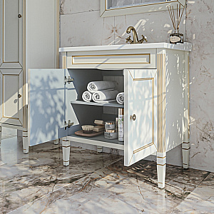 Тумба с раковиной Caprigo ALBION Promo 80 светлый беж 33312-В002+Y-080В для ванной в интернет-магазине Sanbest