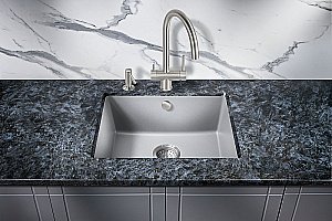 Мойка кухонная Milacio Leon 55 Cuarzo MC.77083 серый металлик купить в интернет-магазине сантехники Sanbest