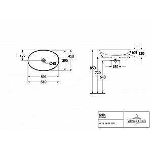 Раковина Villeroy&Boch Artis 419861R1 альпийский белый купить в интернет-магазине Sanbest
