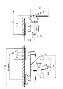 Смеситель для душа Cersanit CARI 63027 купить в интернет-магазине сантехники Sanbest
