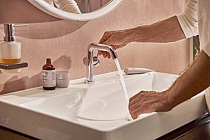 Смеситель для раковины Hansgrohe Tecturis S 73320000 хром купить в интернет-магазине сантехники Sanbest