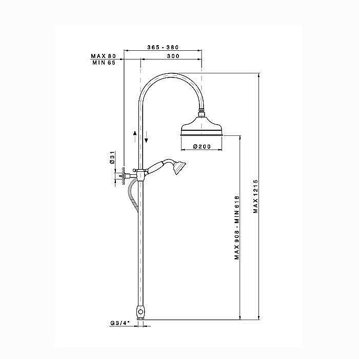 Душевая система Nicolazzi Doccia 5712WSCR20 Хром купить в интернет-магазине сантехники Sanbest
