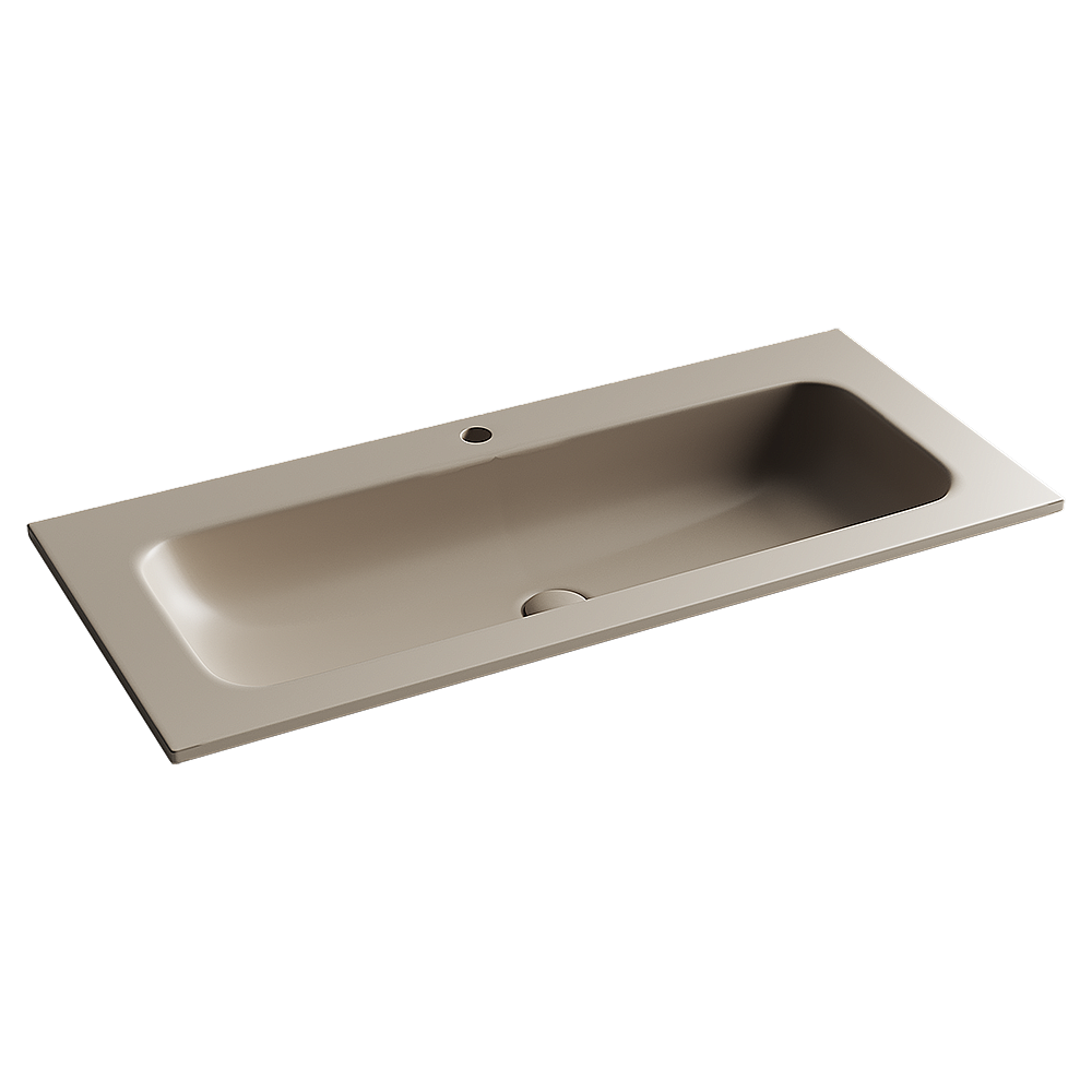Тумба с раковиной Sancos Velta 100 VL100WG+CN7013MC теплый серый матовая/раковина капучино матовый, с отверстием для ванной в интернет-магазине Sanbest