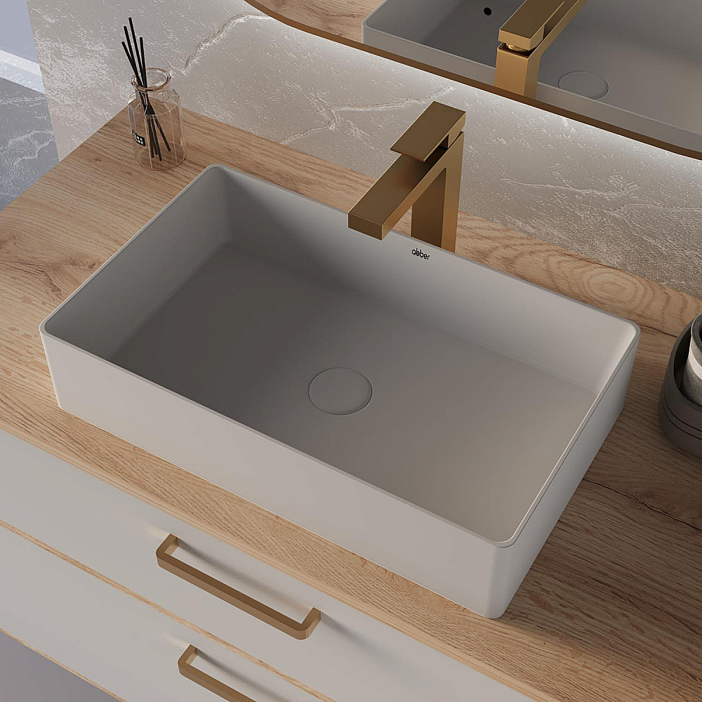 Раковина Abber Rechteck 60 AC2220MW белая матовая купить в интернет-магазине Sanbest