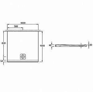 Душевой поддон Jacob Delafon ODEON UP N110K-220 100x100 белый купить в интернет-магазине Sanbest