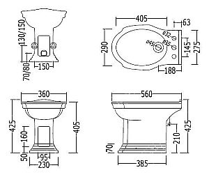 Биде напольное Devon&Devon Westminster 1 купить в интернет-магазине Sanbest