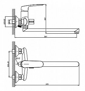 Смеситель для ванны Orange Sonic M08-211cr купить в интернет-магазине сантехники Sanbest