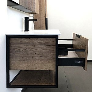 Тумба с раковиной Comforty Бонн 00-00003466 90 дуб темный для ванной в интернет-магазине Sanbest