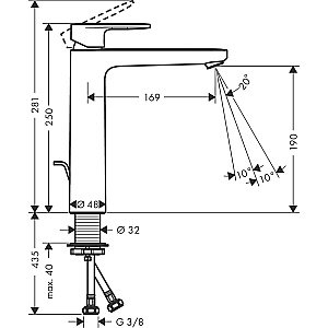 Смеситель для раковины Hansgrohe Vernis Blend 71552670 черный матовый купить в интернет-магазине сантехники Sanbest