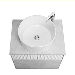 Тумба с раковиной Акватон Марбл 60/Mila 40 слейт/белая матовая для ванной в интернет-магазине Sanbest