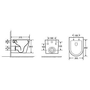 Унитаз подвесной WeltWasser BAMBERG 545+SALZBACH 043 GL-WT+BAMBERG WT белый глянцевый, безободковый, с крышкой микролифт, слив торнадо, с инсталляцией и белой кнопкой купить в интернет-магазине Sanbest