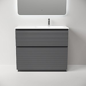 Тумба с раковиной Sancos Folk Floor FL100FLGS/FL100FRGS Grey soft для ванной в интернет-магазине Sanbest