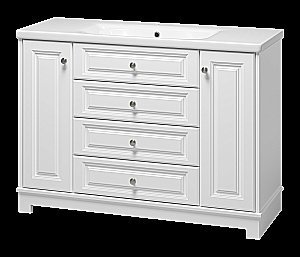 Тумба с раковиной Misty Ларго -120 П-Лар-07120-01-3Я белая матовая для ванной в интернет-магазине Sanbest