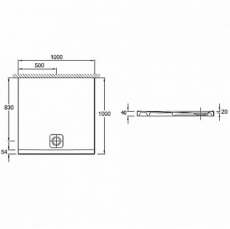 Душевой поддон Jacob Delafon ODEON UP N110K-220 100x100 белый купить в интернет-магазине Sanbest