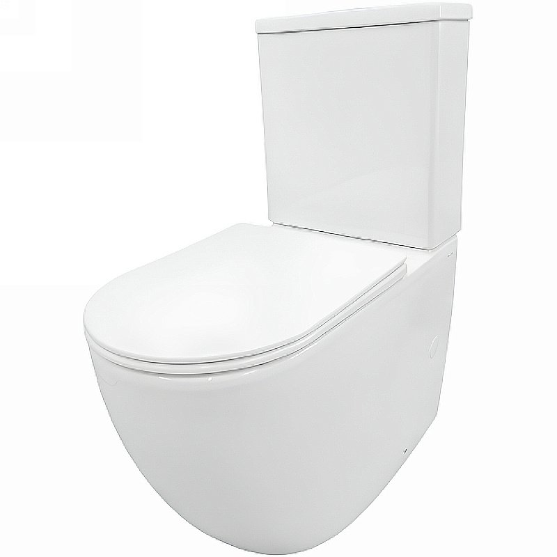 Унитаз напольный CeramaLux TR2176 белый, с бачком, с крышкой микролифт, слив торнадо купить в интернет-магазине Sanbest