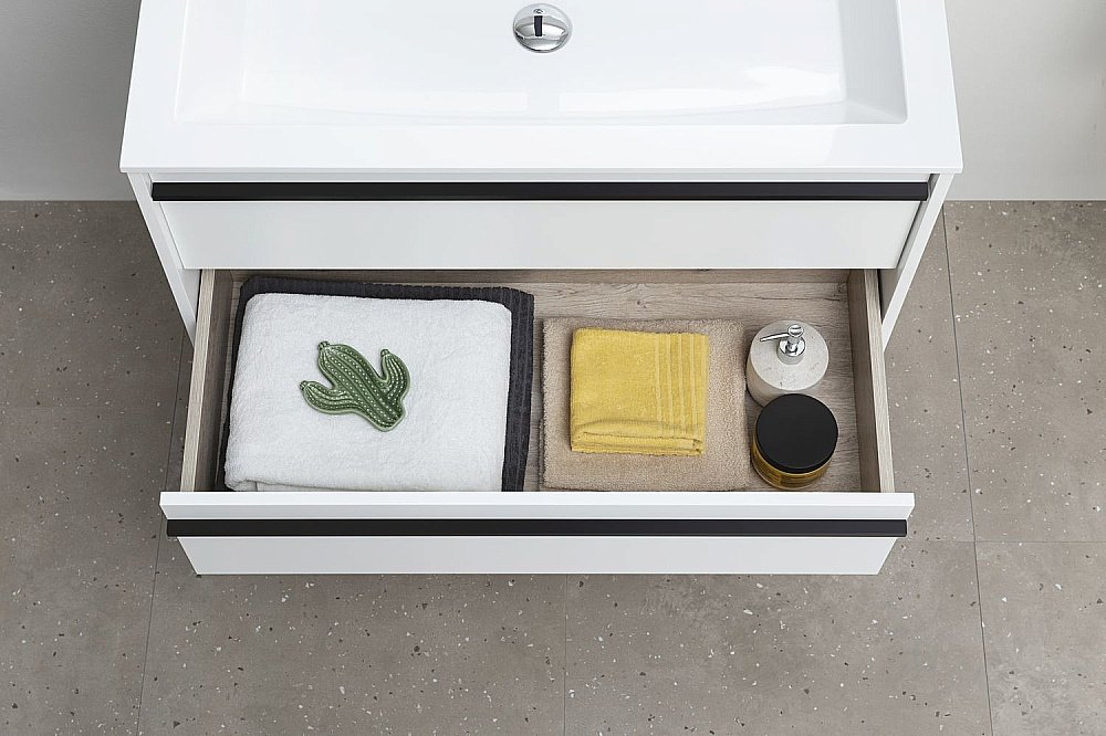 Тумба с раковиной Aquanet Lino 90 белая матовая для ванной в интернет-магазине Sanbest