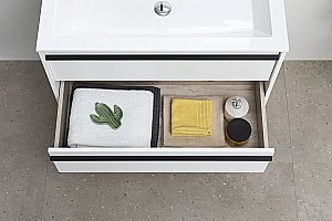 Тумба с раковиной Aquanet Lino 90 белая матовая для ванной в интернет-магазине Sanbest