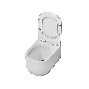 Унитаз подвесной Grossman Thin Rim GR-5605SQ белый, безободковый, с крышкой микролифт, слив торнадо купить в интернет-магазине Sanbest