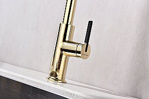 Смеситель для кухни Paulmark Tornado To213402-G золото купить в интернет-магазине сантехники Sanbest