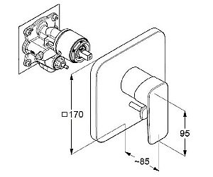 Смеситель для душа Kludi Pure&Style 406500575 купить в интернет-магазине сантехники Sanbest